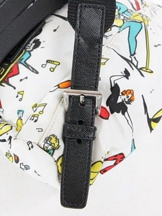 Prada Backpack All Over Pattern Nylon White main image 5